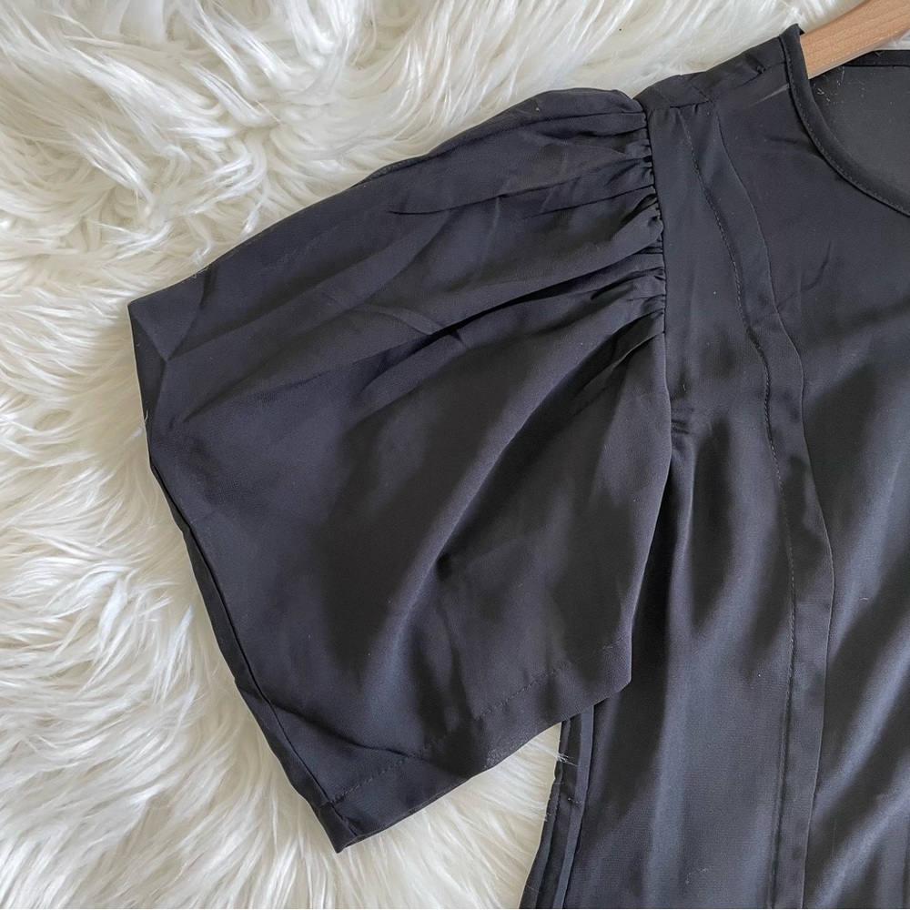 By Anthropologie Modern Sheer Midi Dress Black NWT Size 0 - Picture 10 of 16